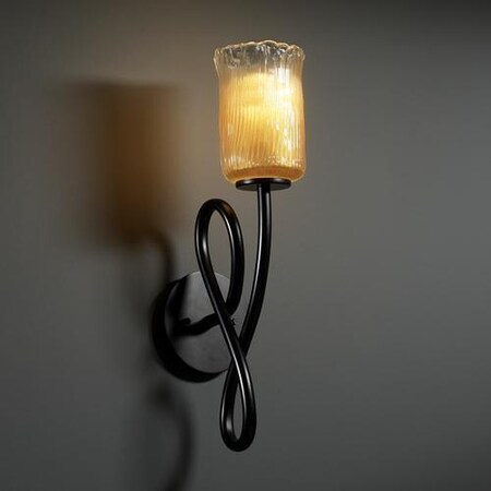 Justice Design Group GLA-8911-26-CLRT-MBLK Veneto Luce Collection Capellini 1-Light Wall Sconce